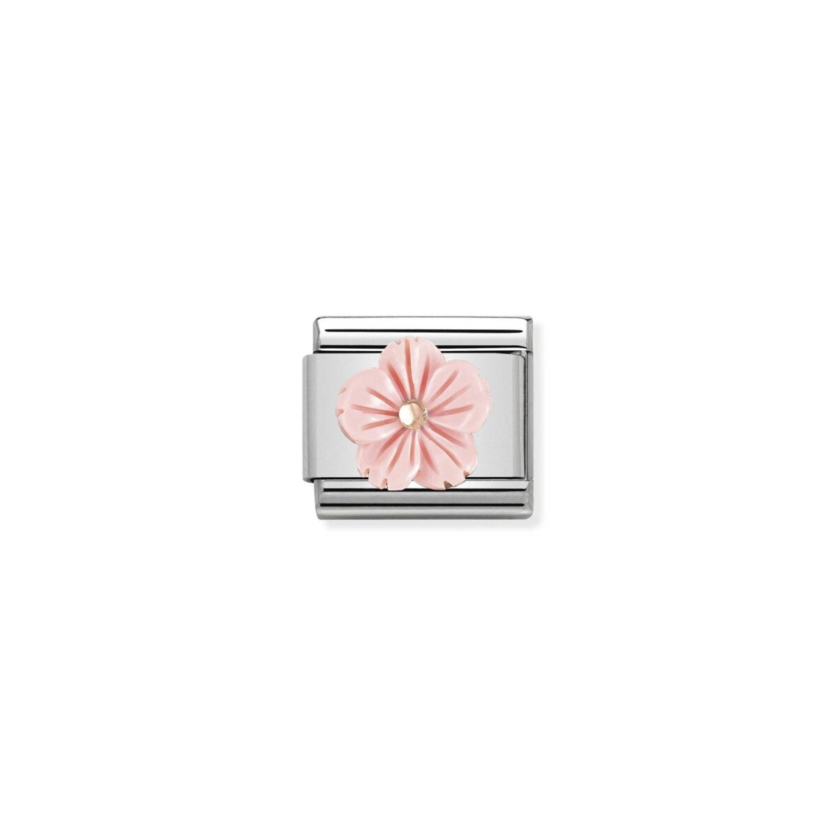Jewellers - Nomination Composable Classic Link Flower in Pink Coral Paste