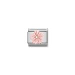 Nomination Composable Classic Link Flower in Pink Coral Paste