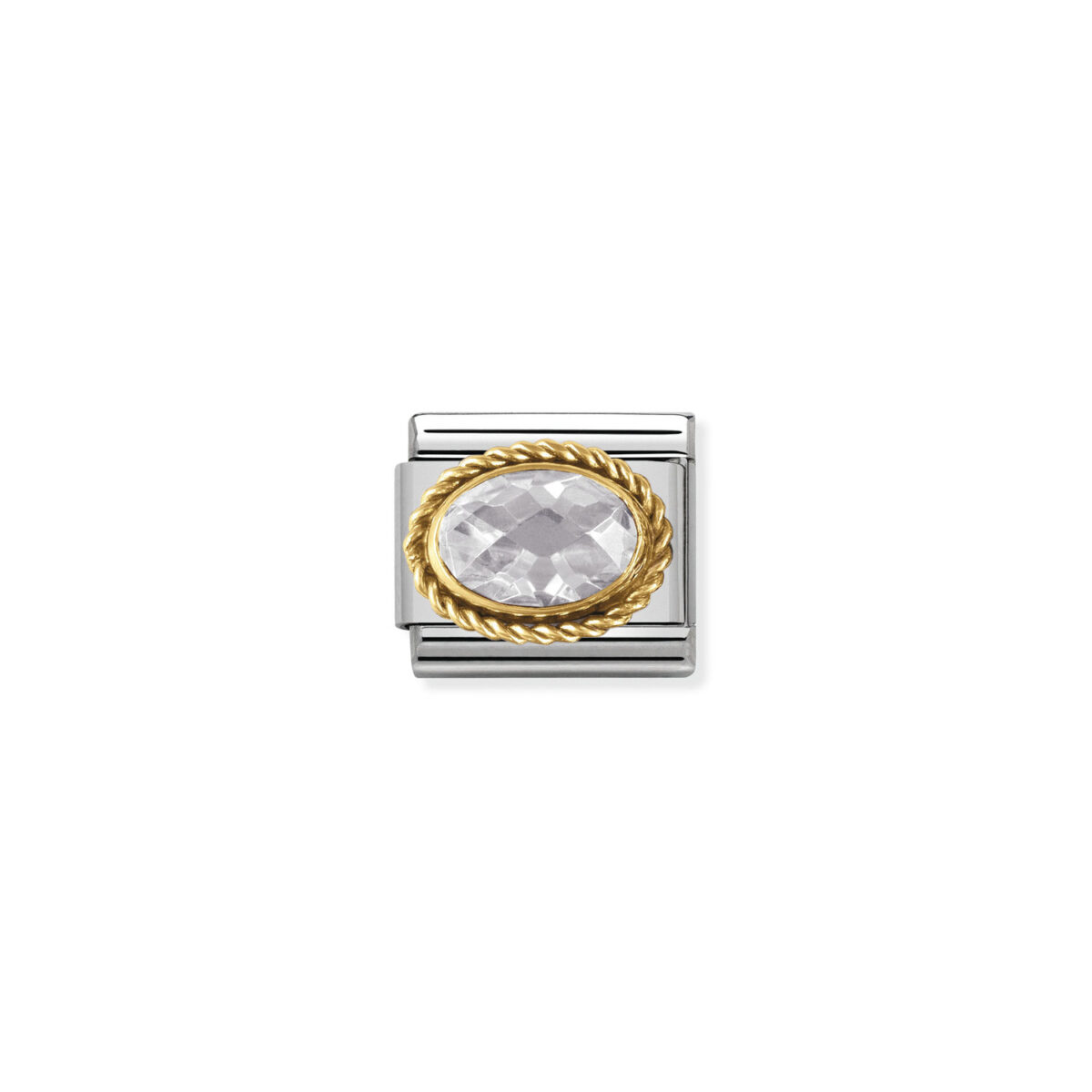Jewellers - Nomination Composable Classic Link Oval Faceted White CZ