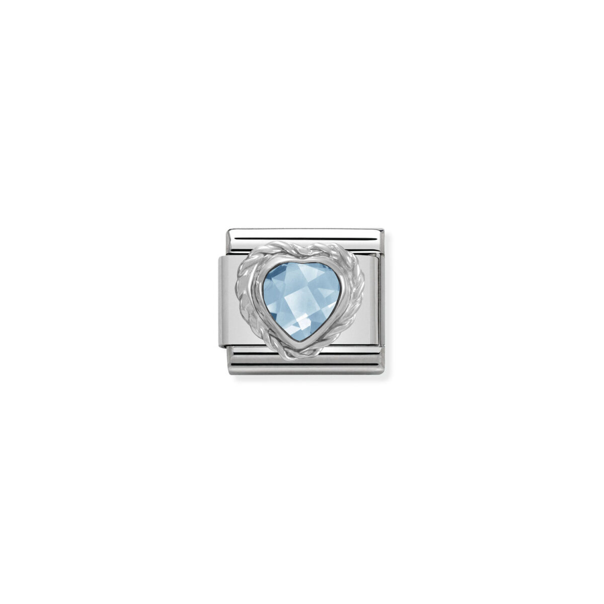 Jewellers - Nomination Composable Classic Link Heart-shaped Light Blue CZ