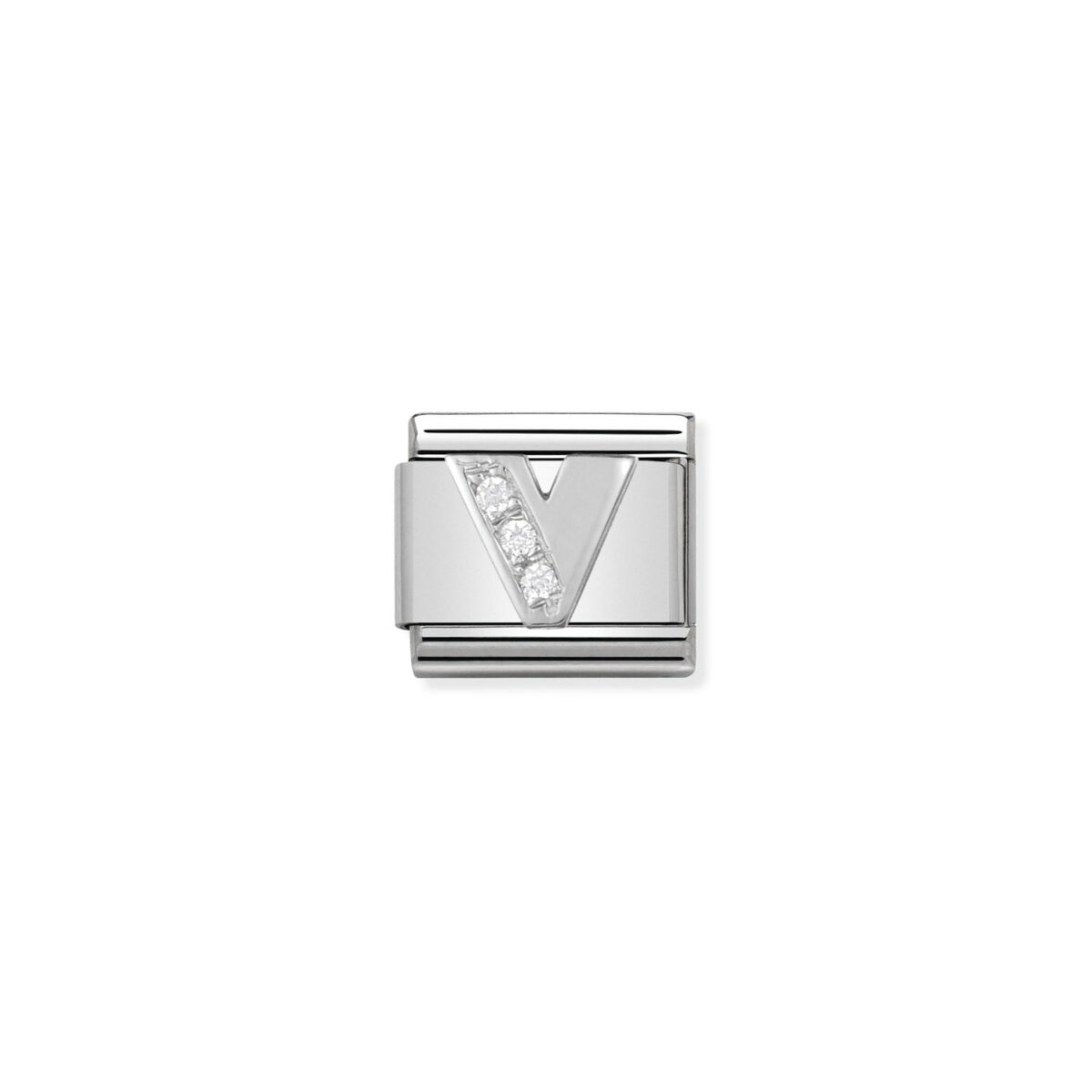 Jewellers - Nomination Composable Classic Link Letter V with CZ
