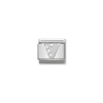 Nomination Composable Classic Link Letter V with CZ