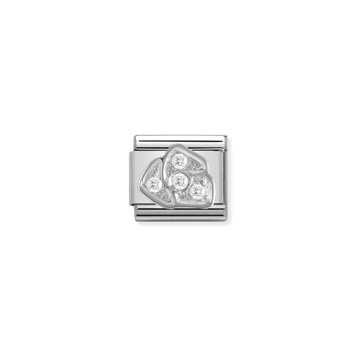 Jewellers - Nomination Composable Classic Link Rose In Silver and Stones
