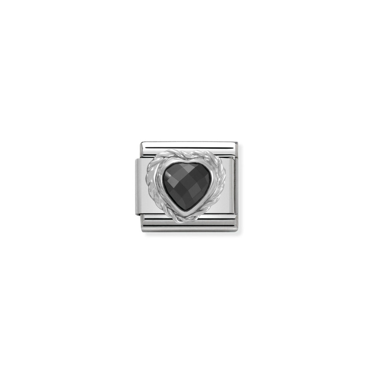 Jewellers - Nomination Composable Classic Link Heart-shaped Black CZ