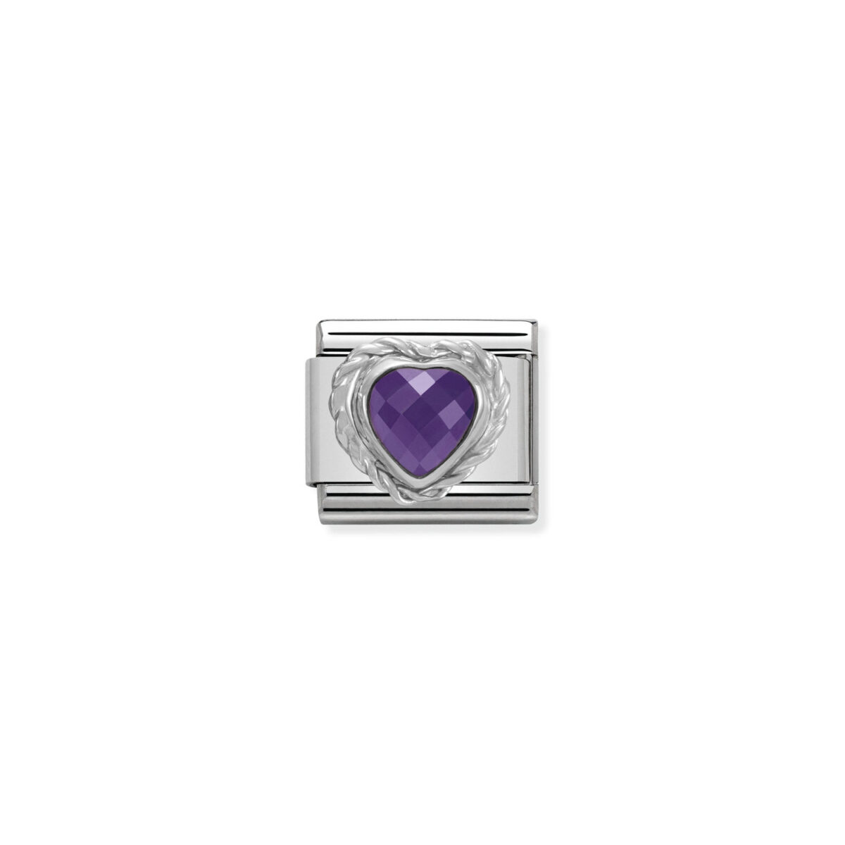 Jewellers - Nomination Composable Classic Link Heart-shaped Purple CZ