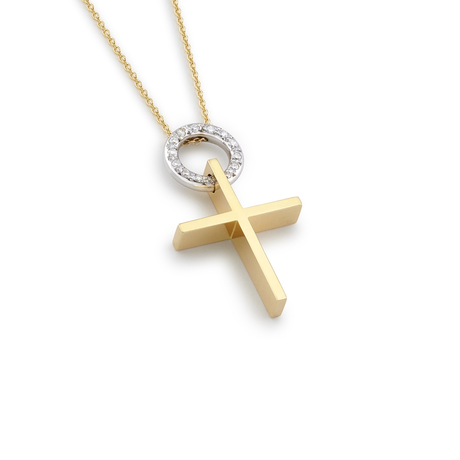 Jewellers - Σταυρός γυναικείος με μπριγιάν σε αλυσίδα