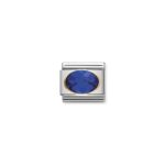 Nomination Composable Classic Unisex Link Oval Faceted Blue CZ