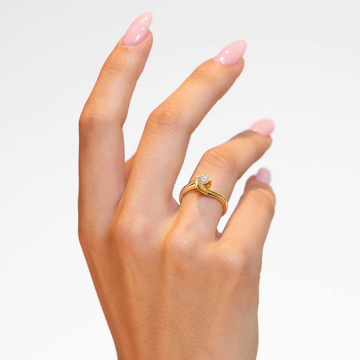 Jewellers - Μονόπετρο δακτυλίδι φλόγα με μπριγιάν