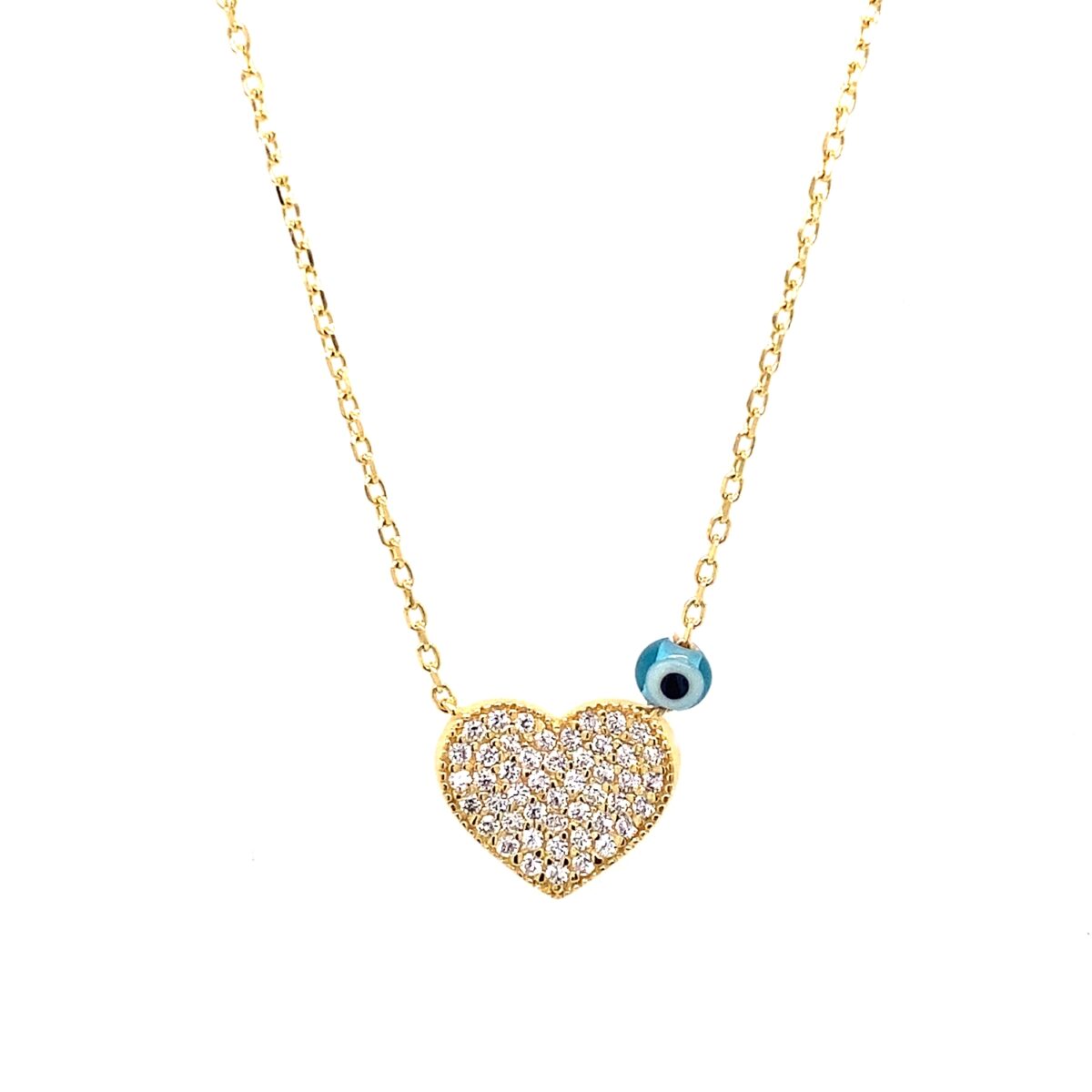 Jewellers - Kurshuni Κολιέ Καρδιά από επιχρυσωμένο ασήμι 925
