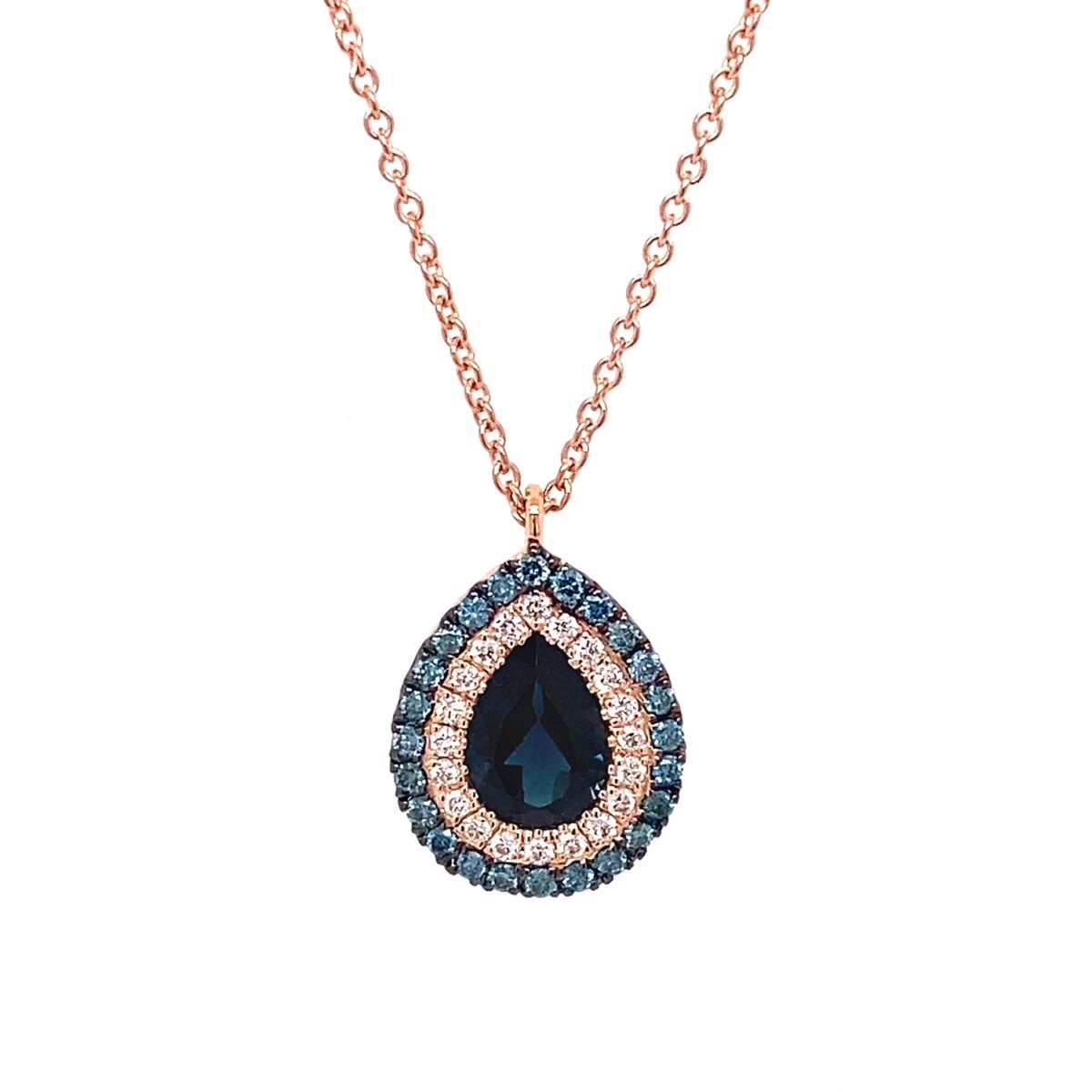 Jewellers - Κολιέ με Τοπάζι και λευκά και μπλε Διαμάντια