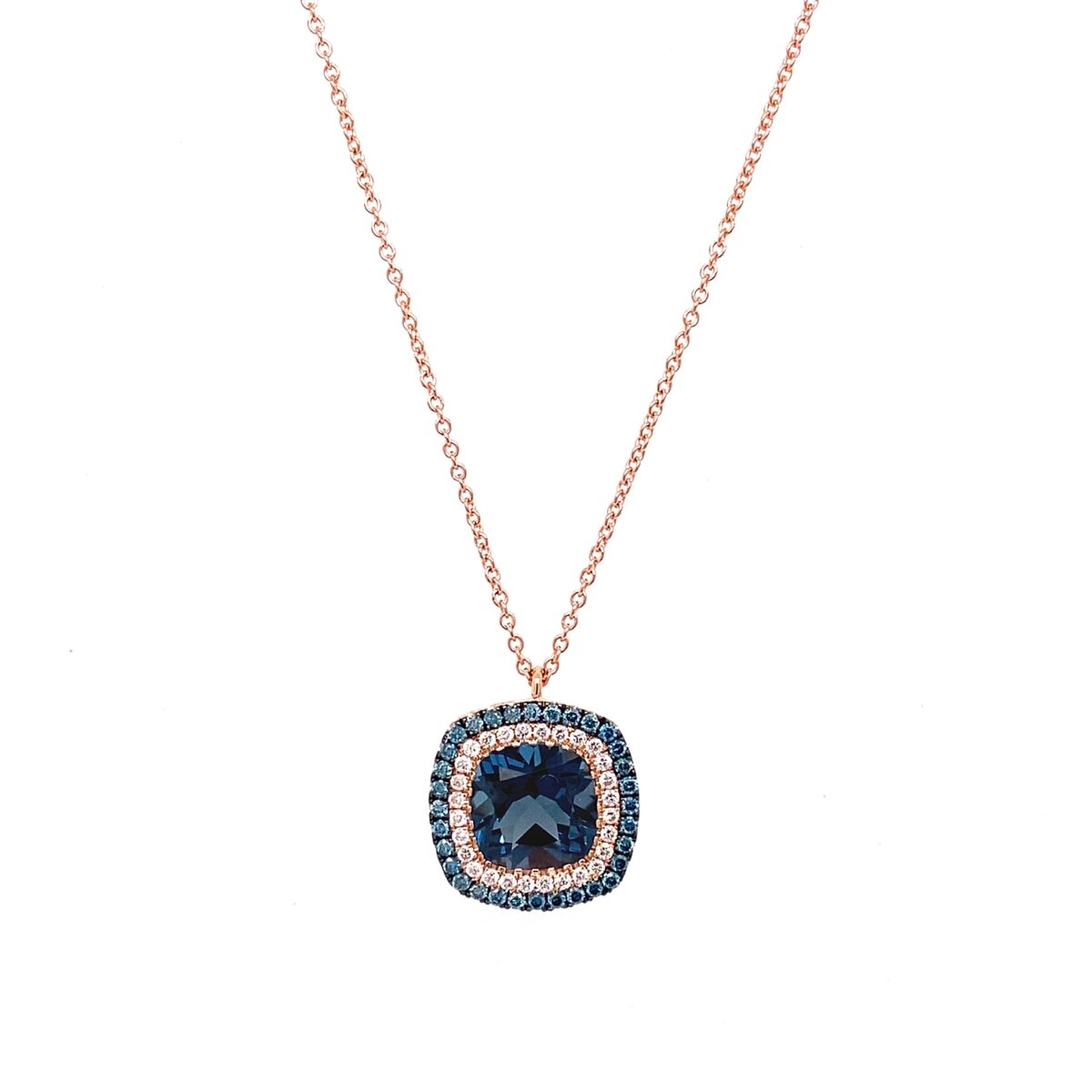 Jewellers - Κολιέ με Τοπάζι και λευκά και μπλε Διαμάντια