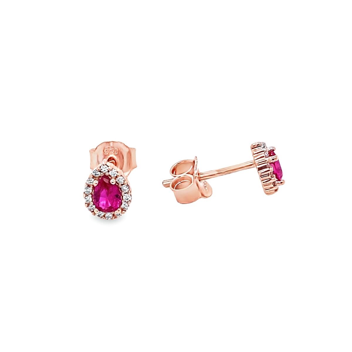 Jewellers - Σκουλαρίκια Ροζέτα Δάκρυ με Ζιργκόν