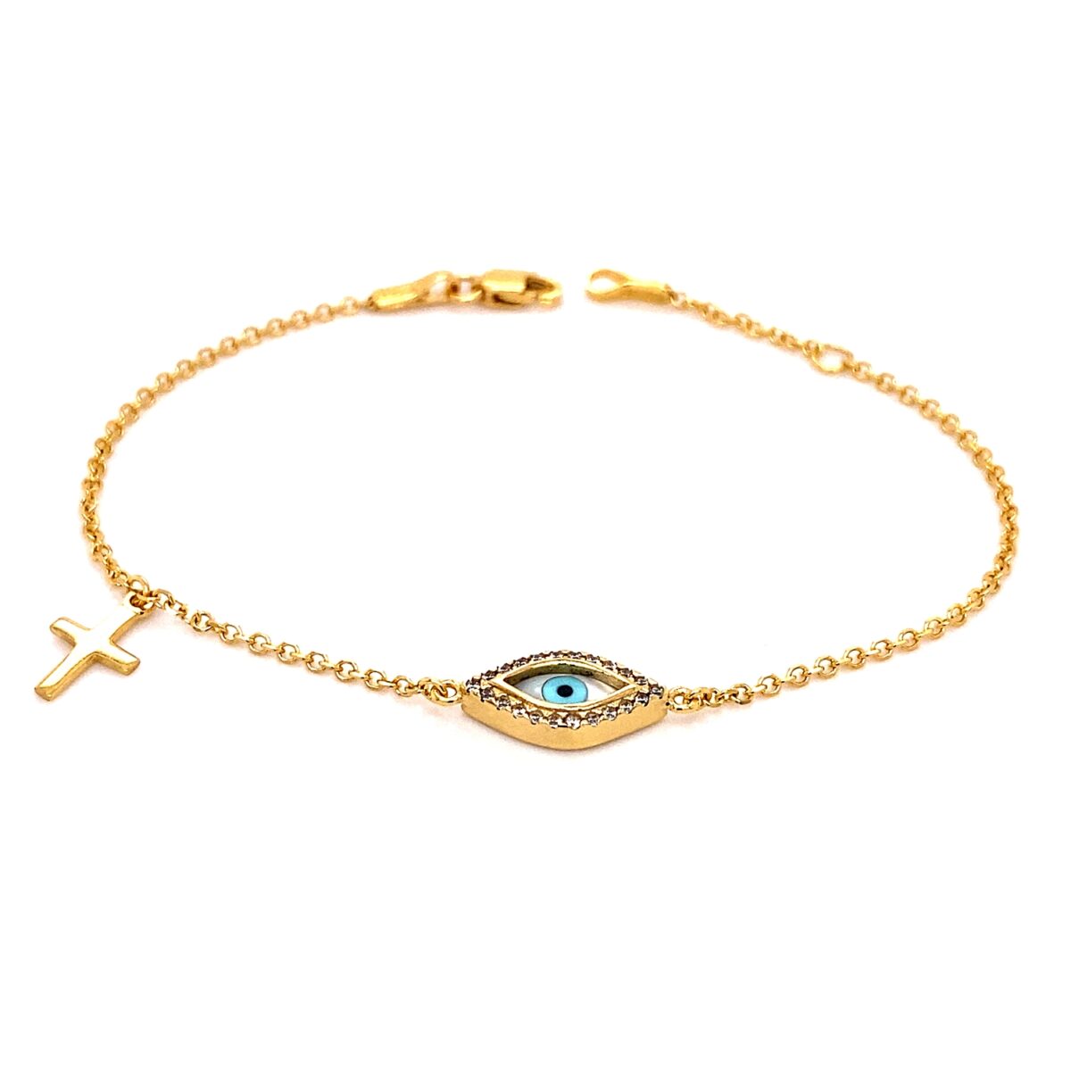 Jewellers - Βραχιόλι Μάτι με σταυρό