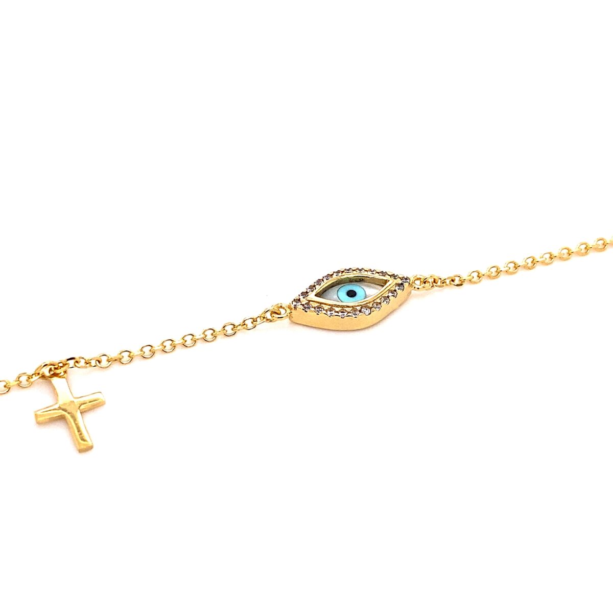 Jewellers - Βραχιόλι Μάτι με σταυρό