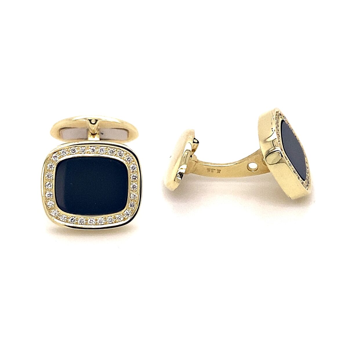Jewellers - Μανικετόκουμπα με μαύρο όνυχα και μπριγιάν