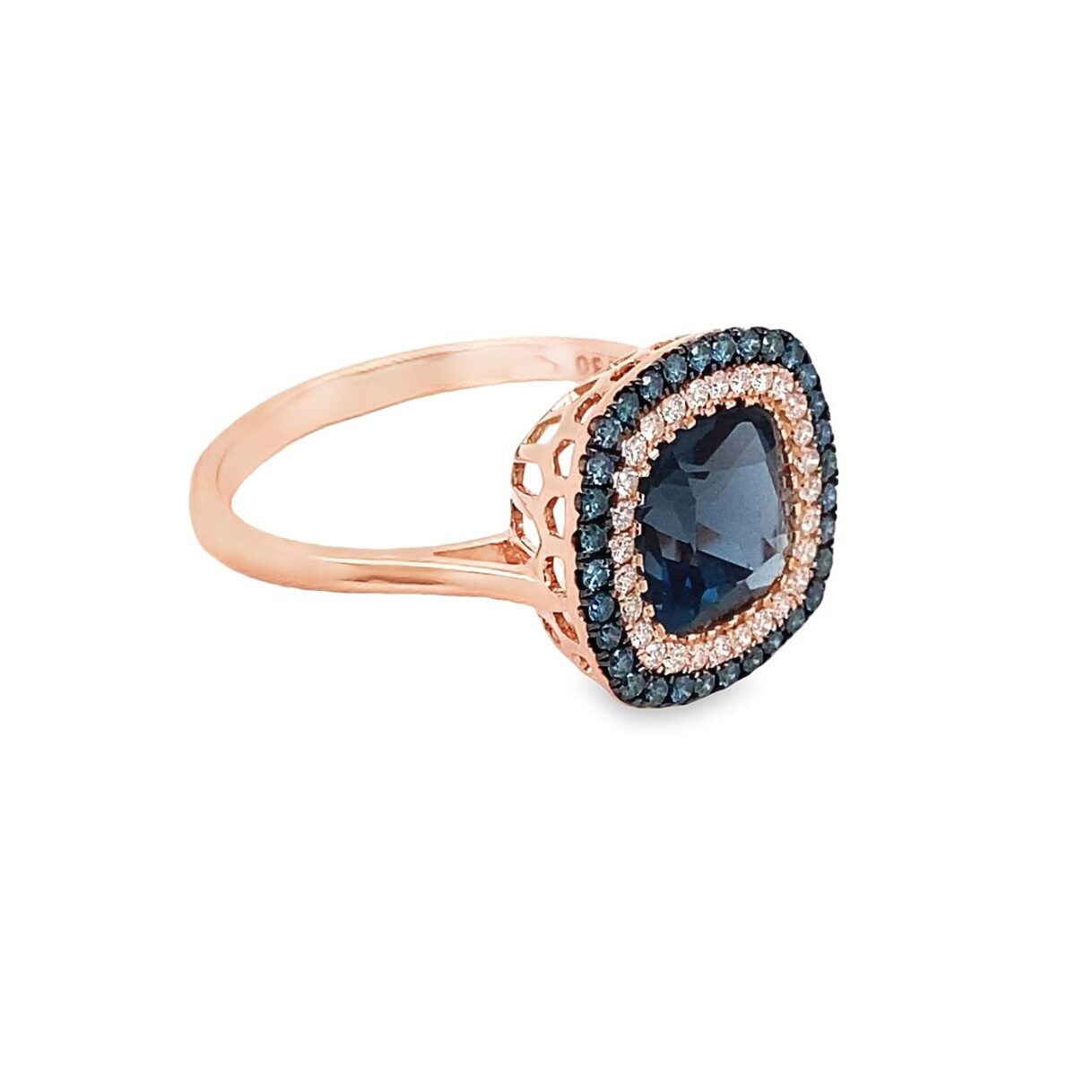 Jewellers - Δακτυλίδι με Τοπάζι και λευκά και μπλε Διαμάντια