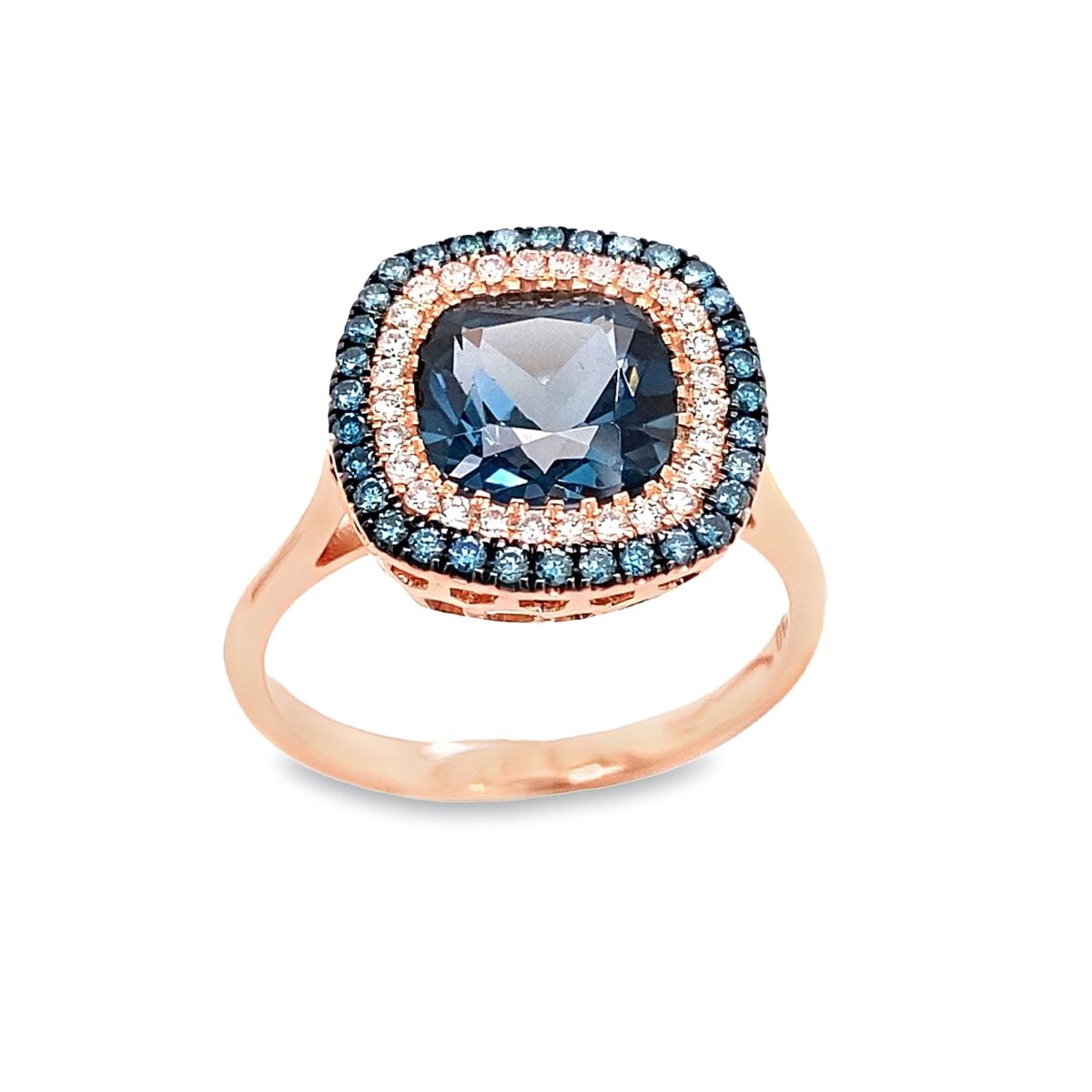 Jewellers - Δακτυλίδι με Τοπάζι και λευκά και μπλε Διαμάντια