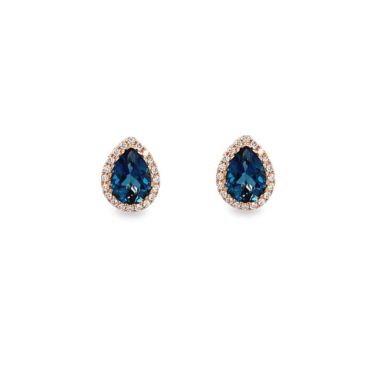 Jewellers - Σκουλαρίκια με Μπλε Τοπάζι και Διαμάντια
