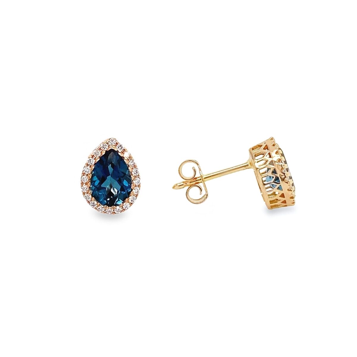 Jewellers - Σκουλαρίκια με Μπλε Τοπάζι και Διαμάντια