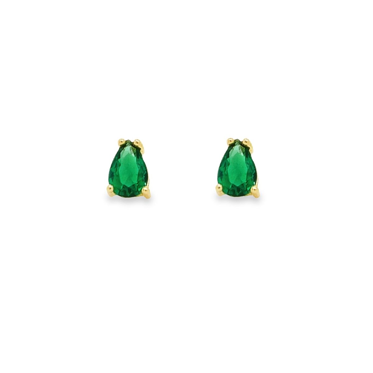 Jewellers - Σκουλαρίκια δάκρυ με πράσινα ζιργκόν