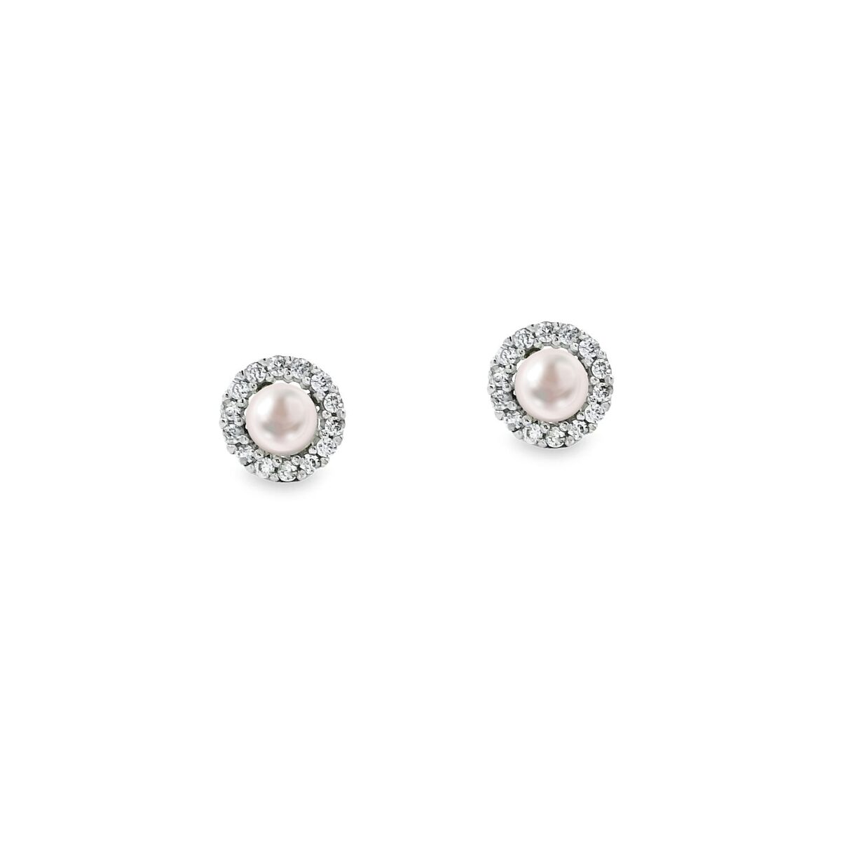 Jewellers - Σκουλαρίκια Ροζέτα με Μαργαριτάρι και ζιργκόν