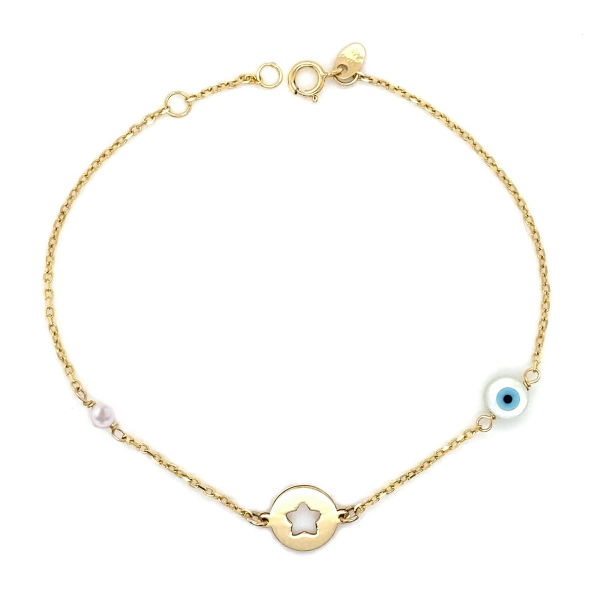 Jewellers - Βραχιόλι με αστέρι μαργαριτάρι και ματάκι