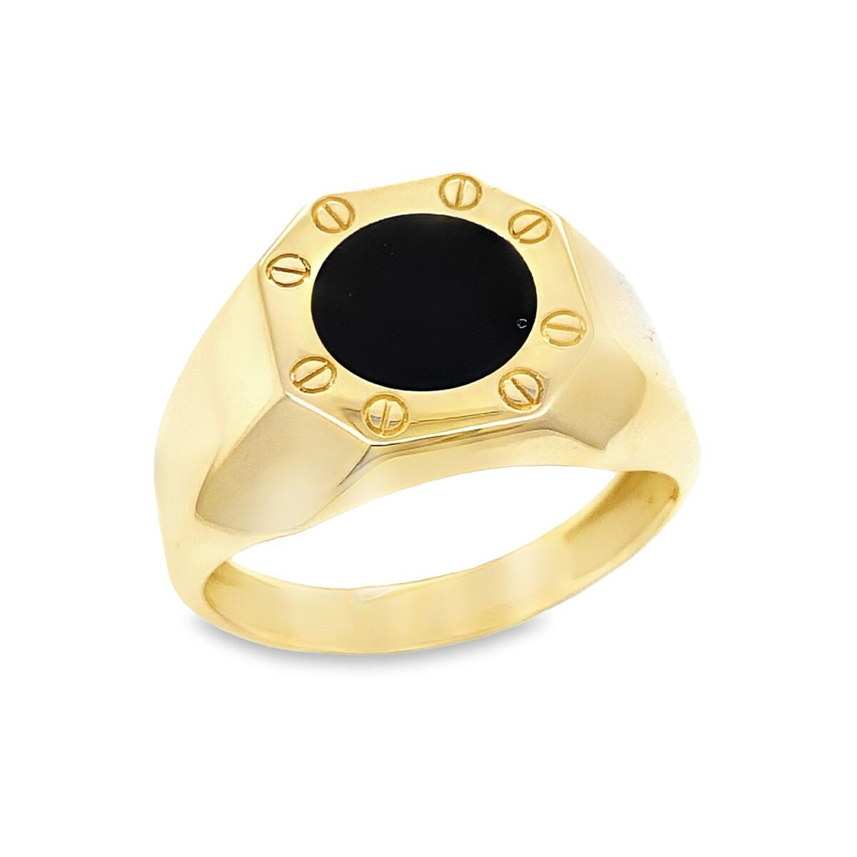 Jewellers - Δαχτυλίδι Ανδρικό με Μαύρο Σμάλτο