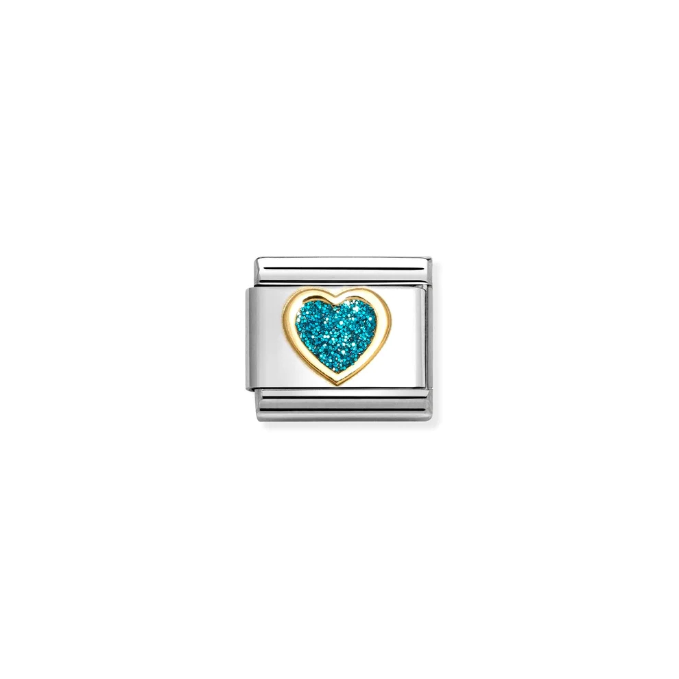 Jewellers - Nomination Composable Classic Unisex Link Light Blue Glitter Heart