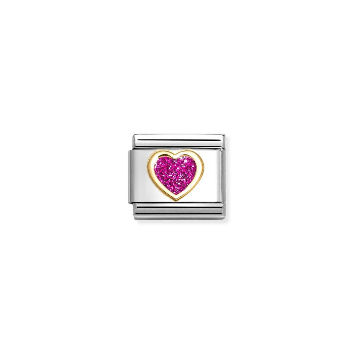 Jewellers - Nomination Composable Classic Unisex Link Fuchsia Glitter Heart