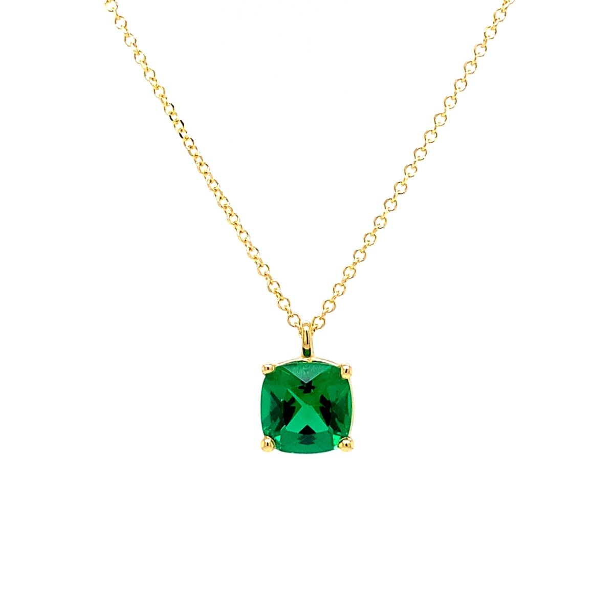 Jewellers - Κολιέ μονόπετρο με πράσινο ζιργκόν