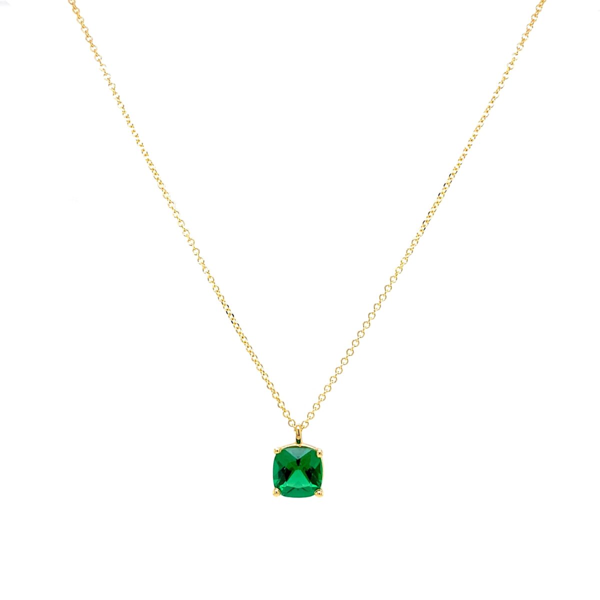 Jewellers - Κολιέ μονόπετρο με πράσινο ζιργκόν