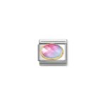 Nomination Composable Classic Unisex Link Faceted Pink Blue Stone