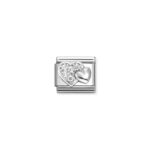 Nomination Composable Classic Unisex Link Raised hearts with CZ