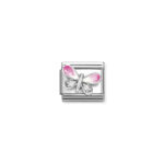 Nomination Composable Classic Unisex Link Pink Butterfly with CZ