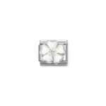 Nomination Composable Classic Unisex Link White Flower with CZ