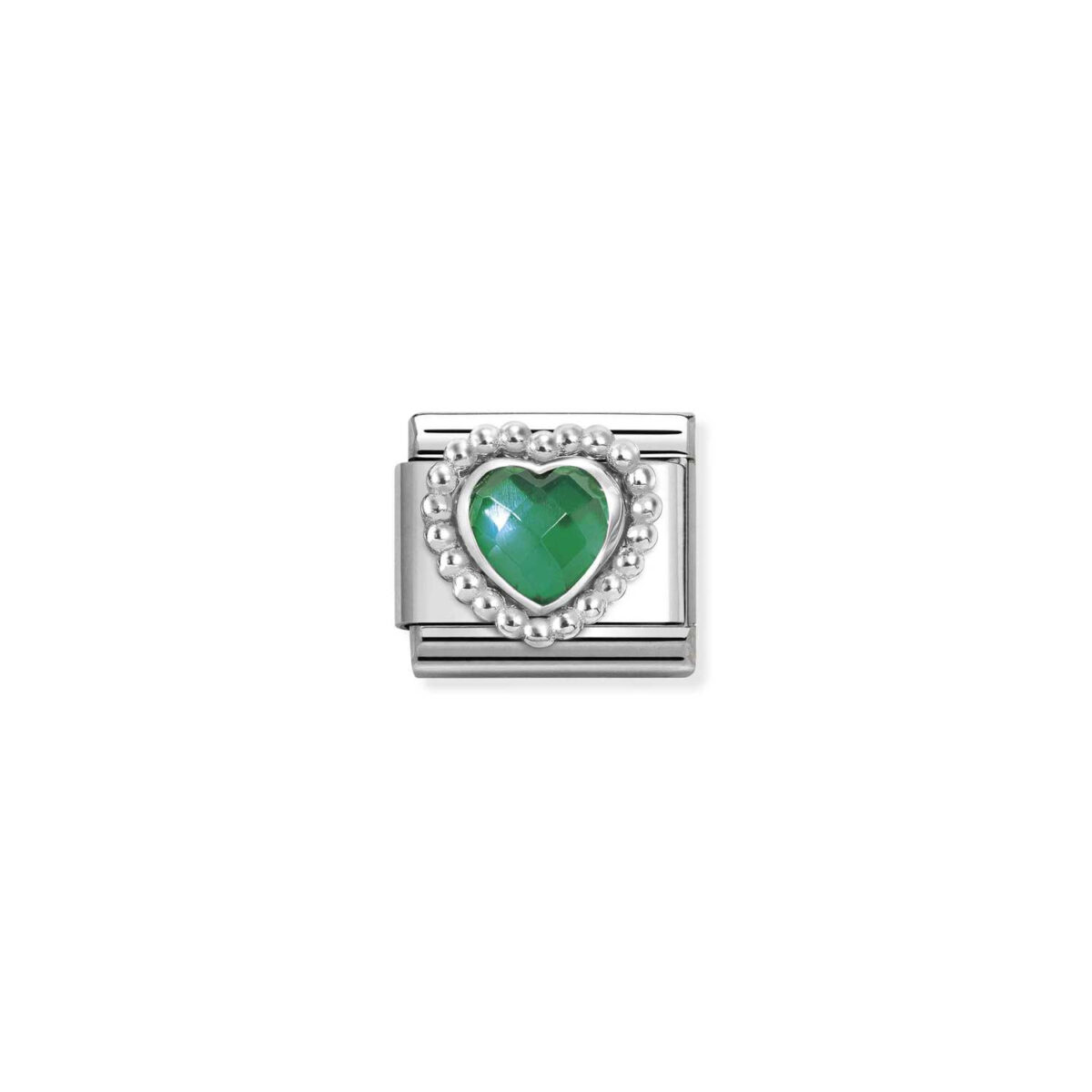 Jewellers - Nomination Composable Classic Unisex Link Faceted Green Heart