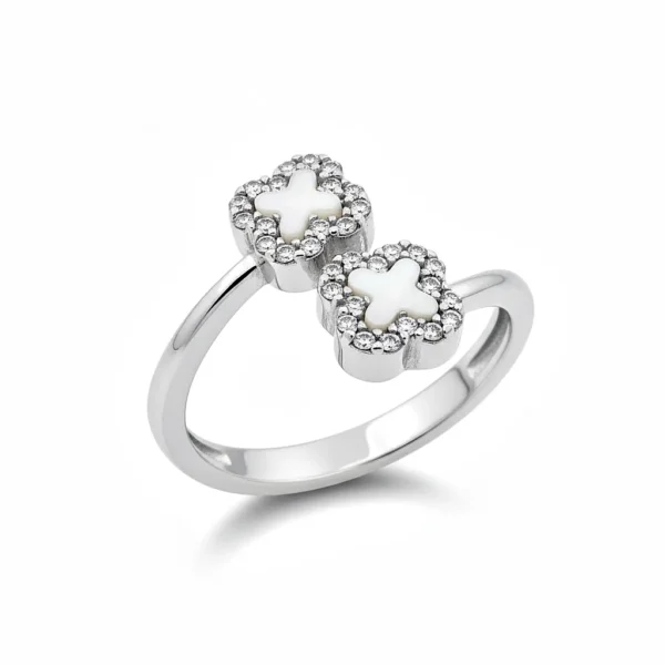 Δακτυλίδι γυναικείο με φίλντισι και ζιργκόν