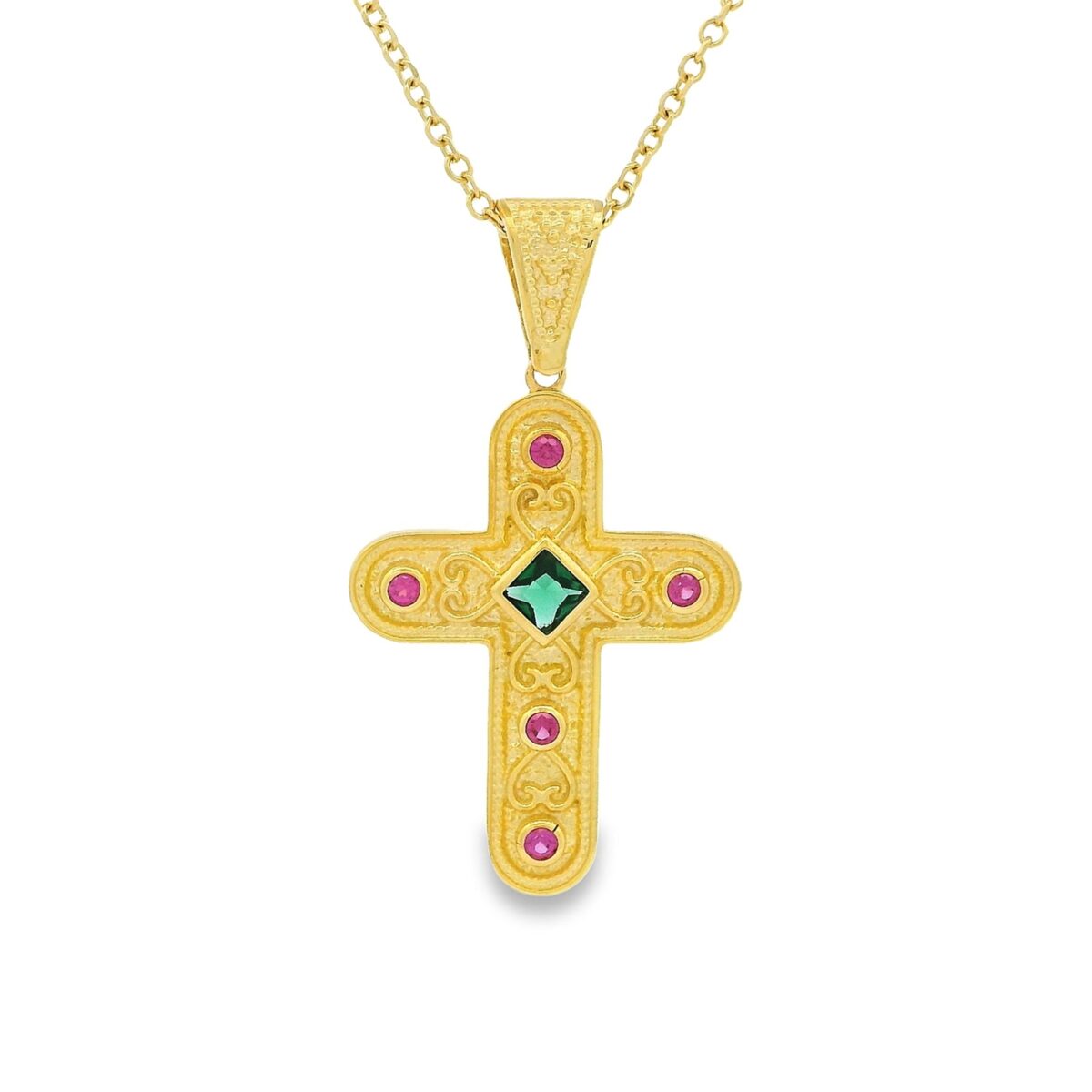 Jewellers - Σταυρός Βυζαντινός Χειροποίητος με ζιργκόν