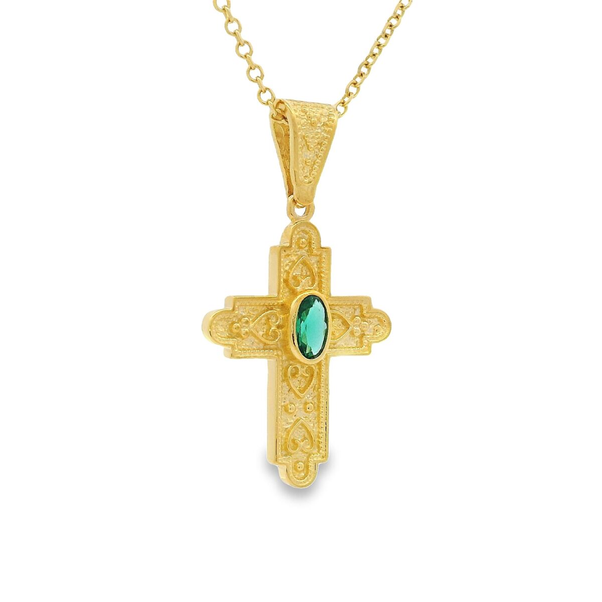 Jewellers - Σταυρός Βυζαντινός Χειροποίητος με ζιργκόν