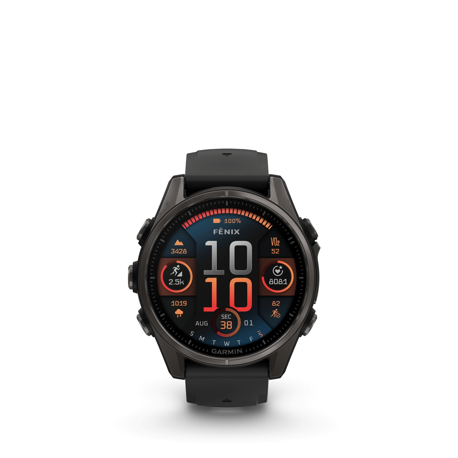 Jewellers - Garmin Fenix 8 43mm AMOLED Sapphire Titanium Carbon Gray with Black and Pebble Gray Silicone Band GA-010-02903-21