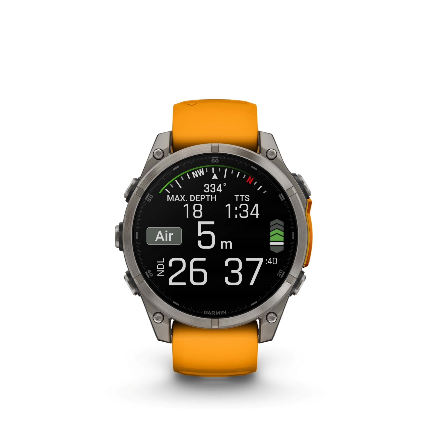 Jewellers - Garmin Fenix 8 47mm AMOLED Sapphire Titanium with Spark Orange and Graphite Silicone Band GA-010-02904-11