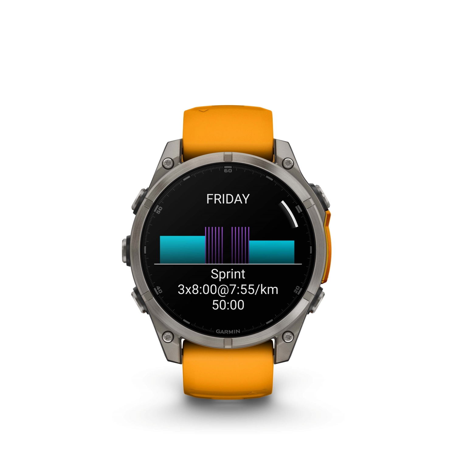 Jewellers - Garmin Fenix 8 47mm AMOLED Sapphire Titanium with Spark Orange and Graphite Silicone Band GA-010-02904-11