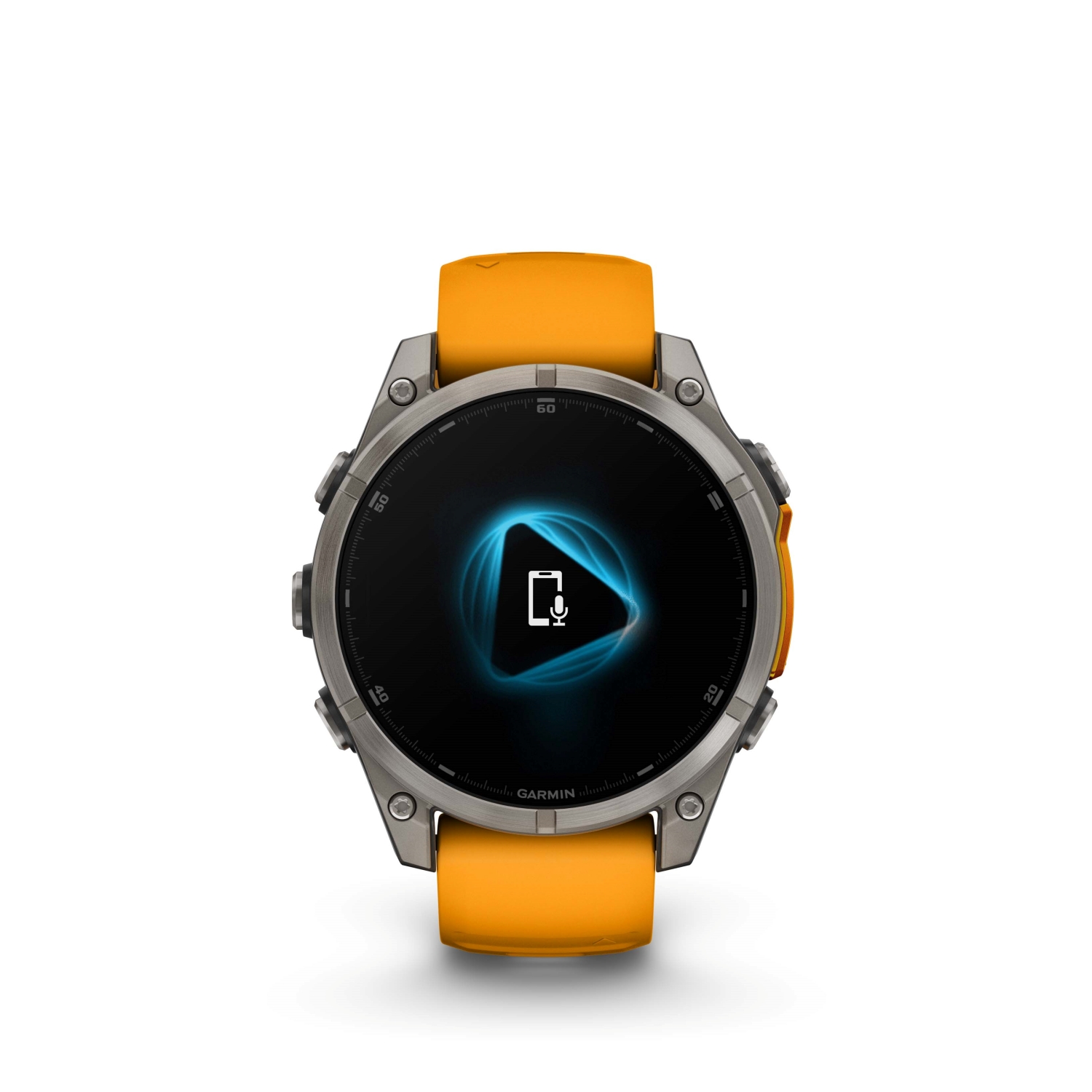 Jewellers - Garmin Fenix 8 47mm AMOLED Sapphire Titanium with Spark Orange and Graphite Silicone Band GA-010-02904-11