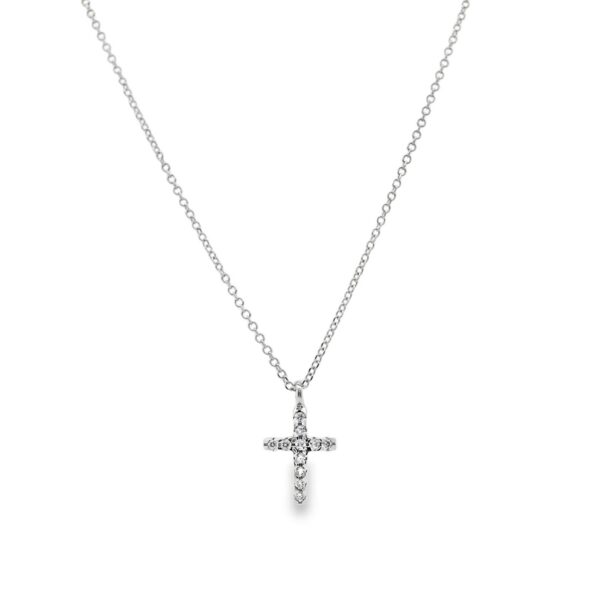 Κολιέ σταυρός mini με ζιργκόν