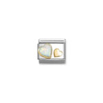 Nomination Composable Classic Unisex Link Hearts with White Opal