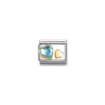 Nomination Composable Classic Unisex Link Light Blue CZ Heart