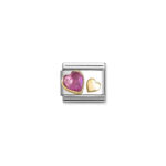 Nomination Composable Classic Unisex Link Dark Pink Heart Stone