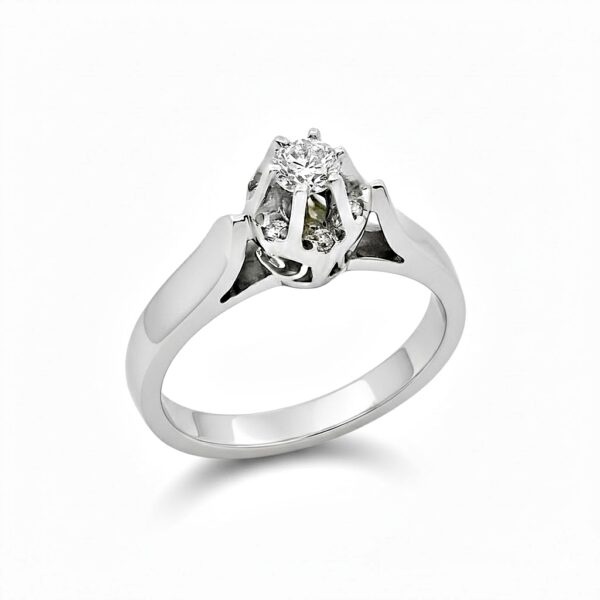 Μονόπετρο δακτυλίδι με μπριγιάν