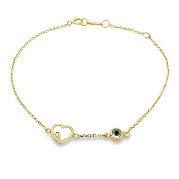 Βραχιόλι με Καρδιά και ματάκι