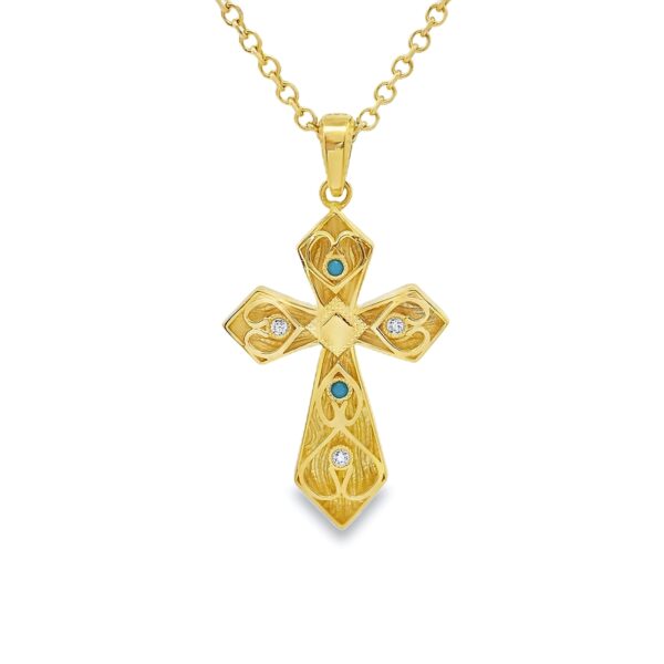 Σταυρός Βυζαντινός διπλής όψης με ζιργκόν